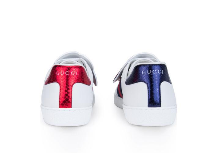 gucci古驰男鞋男士ace系列牛皮可拆卸刺绣贴片装饰休闲鞋运动鞋白色