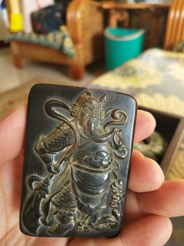 明清关帝君像亚洲犀牛角牌子欣赏【原创】