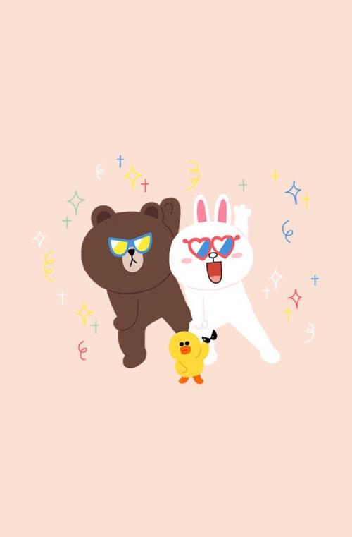 line friends 壁纸 iphone 可妮兔布朗熊
