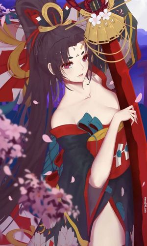 阴阳师ssr级式神刀妹妖刀姬拿着长刀的性感手机壁纸高清图片(3)