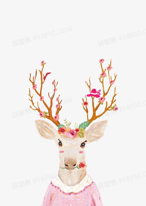 关键词:小清新花卉树鹿角图精灵为您提供手绘小鹿免费下载,本设计作品