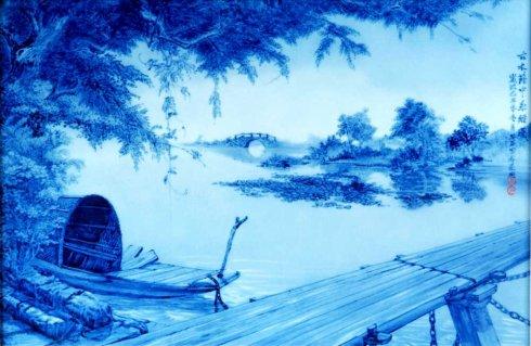 雨过天青云破处,这般颜色做将来-拍摄青花瓷版画有感
