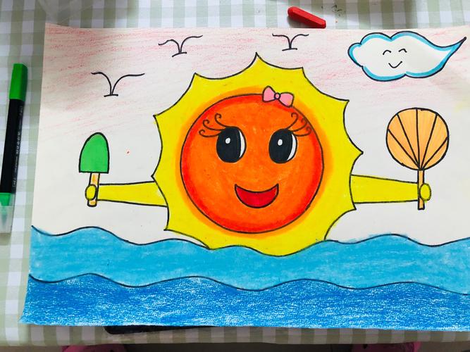 【故事想象画——给太阳降降温】(4-5岁)
