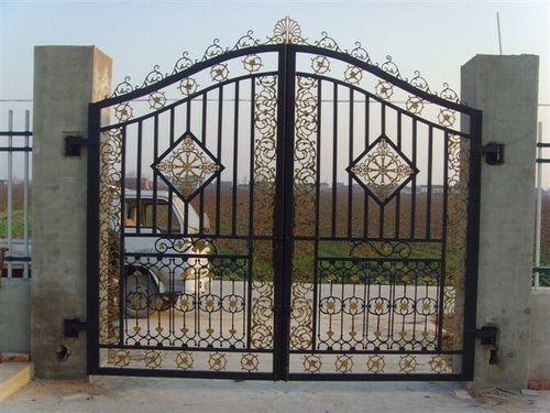 欧式铁艺大门农村围墙铁大门 别墅对开铁门 花园小区铁艺大门厂家