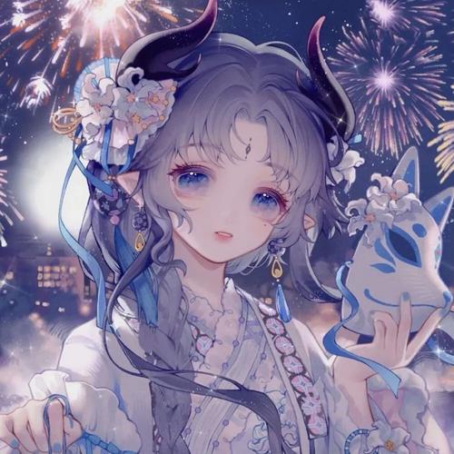 蓝色系女生动漫头像