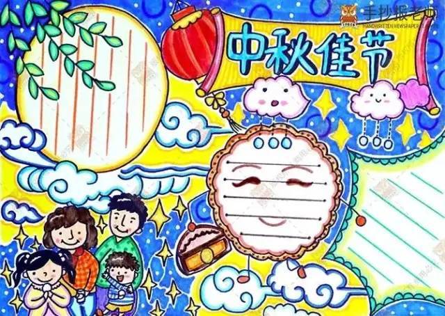 模板| 中秋节手抄报模板,快给孩子备上!