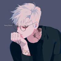 低头沉思动漫男生头像帅气冷漠_微信头像图片大全
