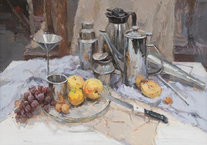 色彩水粉静物素材 不锈钢材质示范 美术生收藏收藏