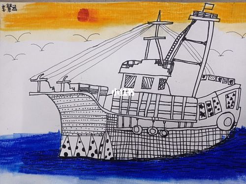 渔船二年级_绘画_文化_绘画