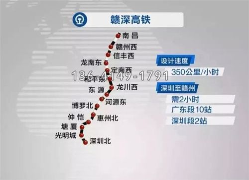 赣深高铁站点路线图