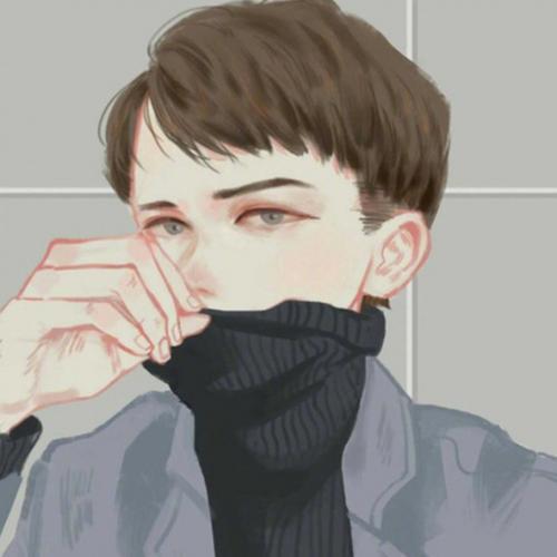 动漫男生高领毛衣头像