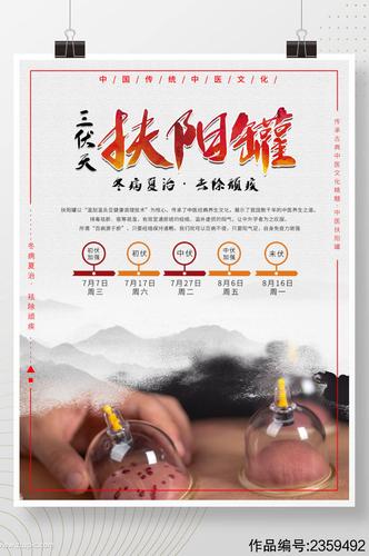中医养生三伏天扶阳罐海报