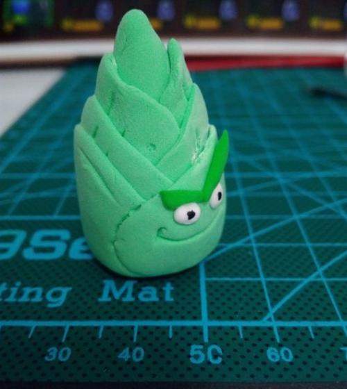 超轻粘土制作植物大战僵尸二中的竹笋手工制作教程