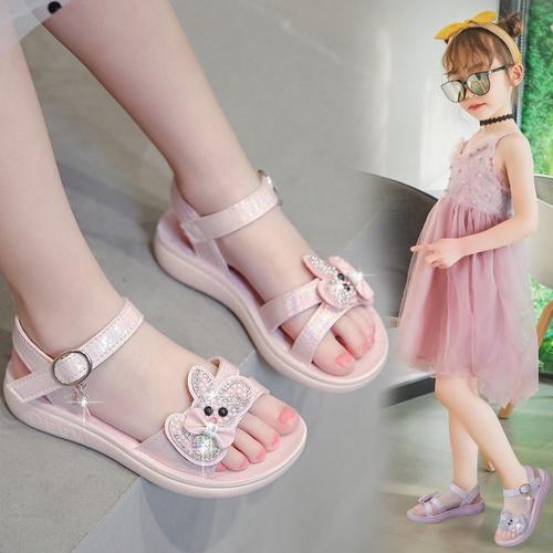 凉鞋女童夏淑女宝夏季包头女孩公主鞋超洋气中大儿童包脚软底防滑