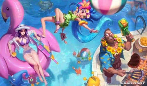 《英雄联盟》泳池派对女警/佐伊/船长新皮肤公布