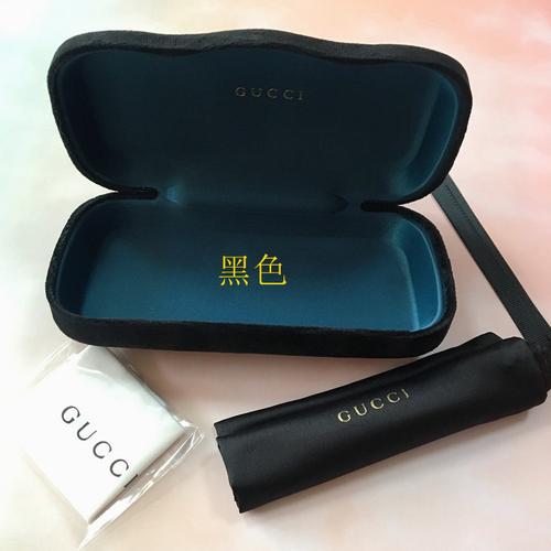 古驰眼镜盒 原版丝绒墨镜盒 简约皮质太阳镜盒时尚便携平光近视盒