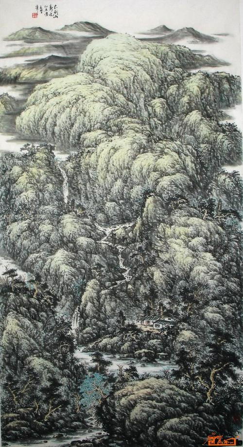 名家 王坚 山水 - 大别山春晓