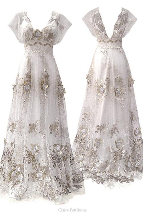 帝政裙样式婚纱礼服设计(广州莎丽优丽婚纱定制)