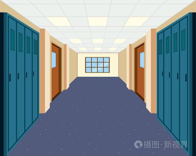 现代学校走廊插图插画-正版商用图片06uyn6-摄图新视界