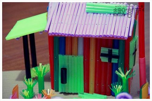 diy吸管手工制作房子 幼儿创意房子手工制作大全