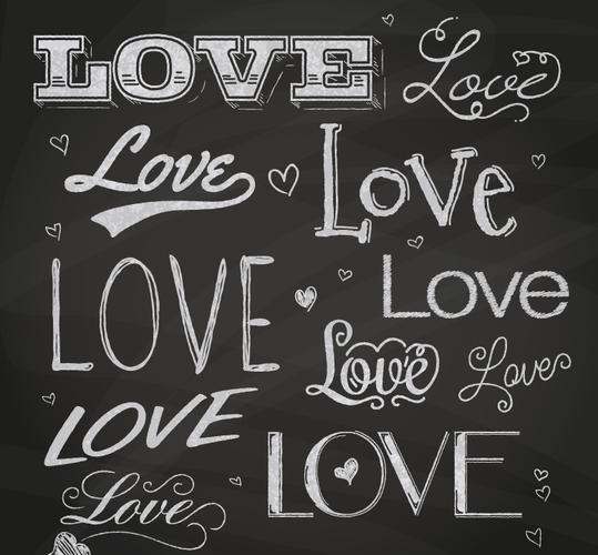 11款爱love的艺术字矢量素材
