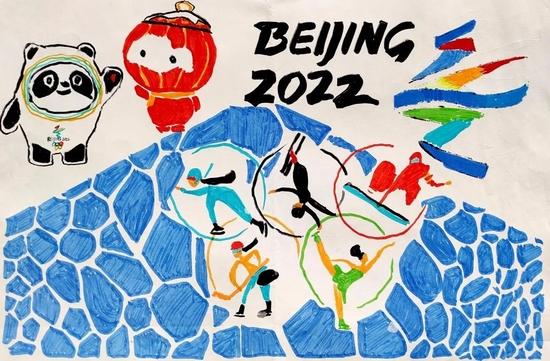 济南稼轩学校开展一起向未来助力冬奥会主题绘画