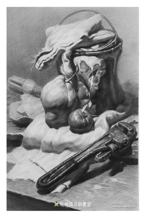 杭州南北朝画室素描静物作品,31张优秀的素描静物图片