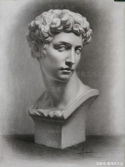 小卫石膏像素描.by:无锡冰峰画艺工作室