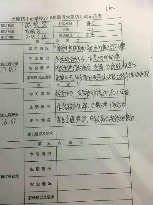 爱在家访路上延伸――王大小学老师冒着高温酷暑走进每个学生家庭!