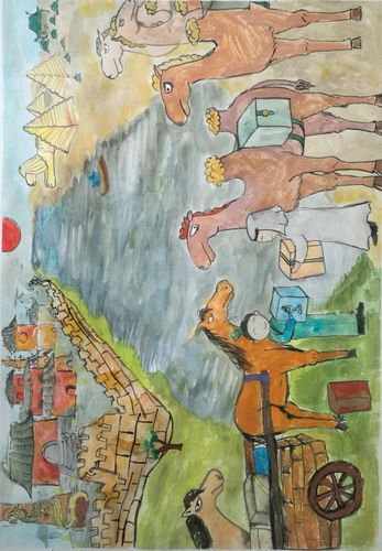儿童画 丝绸之路