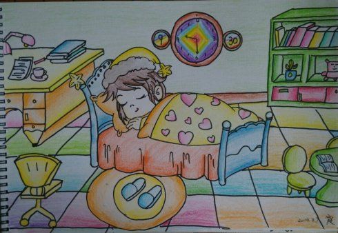 妈妈画的睡宝宝,比现实的宝宝睡相好太多了