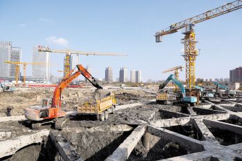 台州市地标性建筑天盛中心地下室开挖