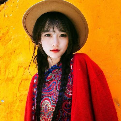 红色头发女生qq头像大全图片
