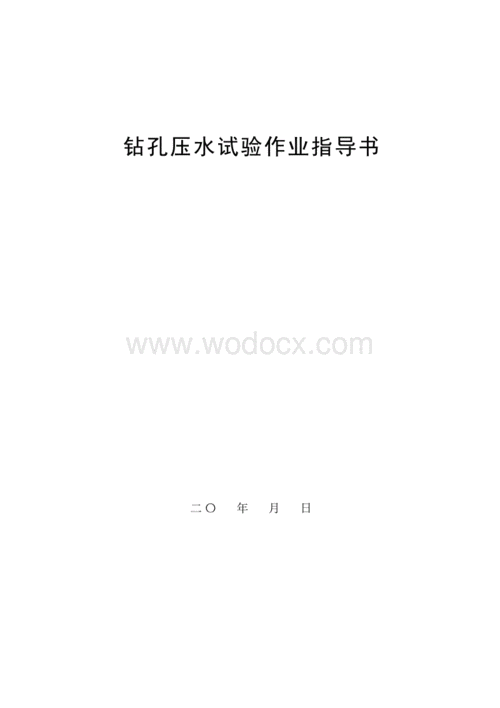钻孔压水试验作业指导书.doc