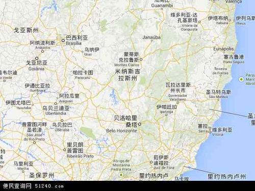 巴西米纳斯吉拉斯地图(卫星地图)