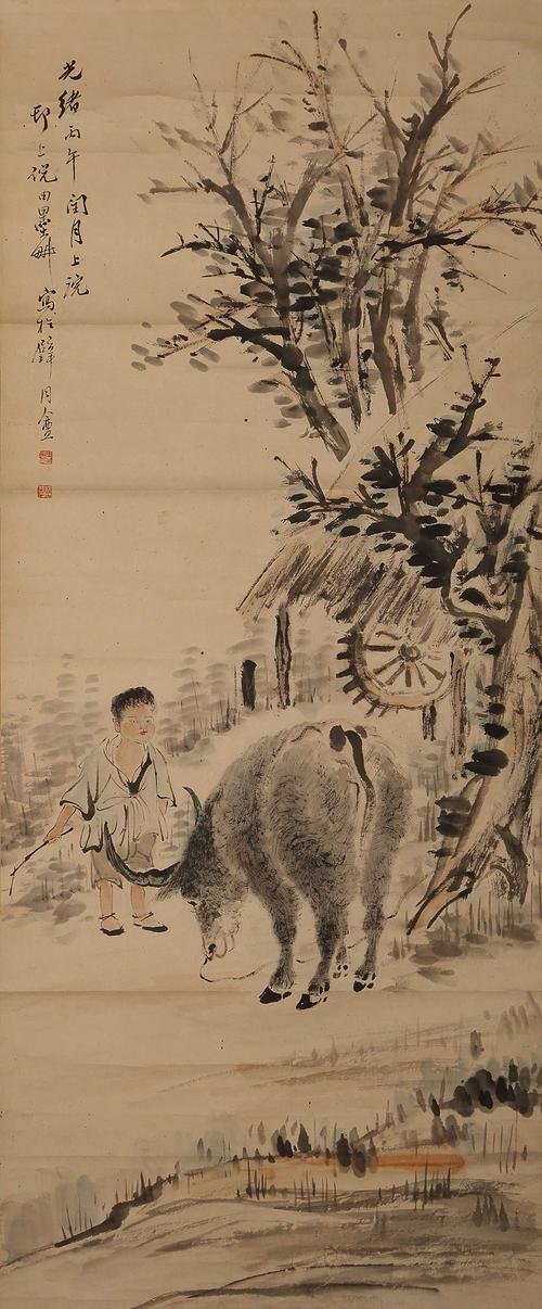 倪田-牧牛图拍卖预展,倪田作品拍卖估价,四川达州万星