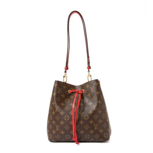 LOUISVUITTON,louisvuittonparis女包 louisvuitton/路易威登 爆款noe 帆布/配皮水桶包稀缺颜色红色女士单