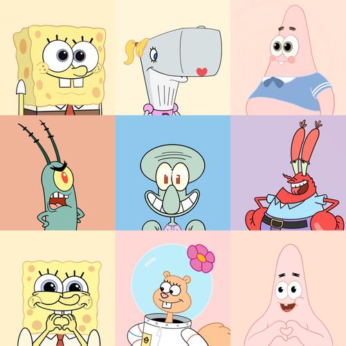 海绵宝宝可爱头像来啦_海绵宝宝怎么样_头像_海绵宝宝_手绘_素材_头像