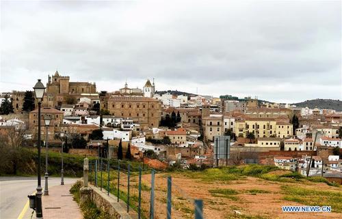 city view of caceres in spain