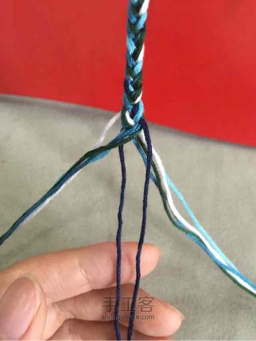 棉绳编织手链教程