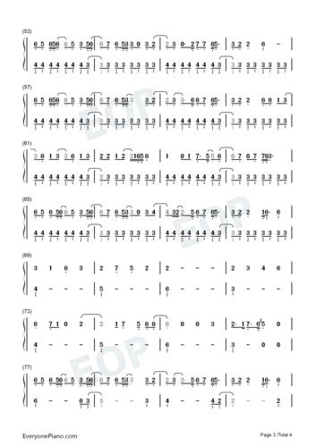 midnight sky-miley cyrus双手简谱预览3