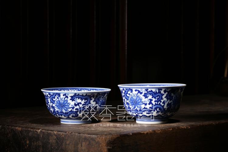 景德镇茶具铭清堂于君制凤尾莲杯铃琅杯春风祥玉茶杯