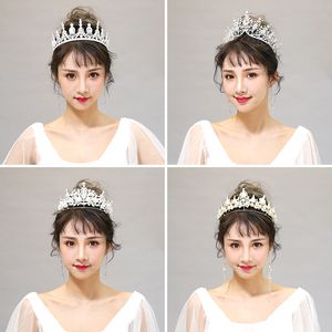 高档锆石水晶女王新娘头饰大皇冠耳环公主头冠结婚发饰婚纱配饰品