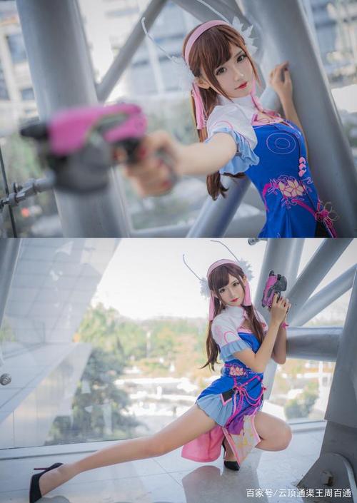 腐团儿cos守望先锋人气角色d.va,特别旗袍装扮秀长腿!