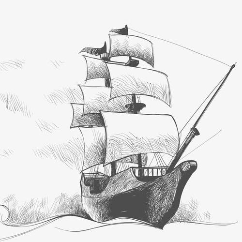 矢量素描船