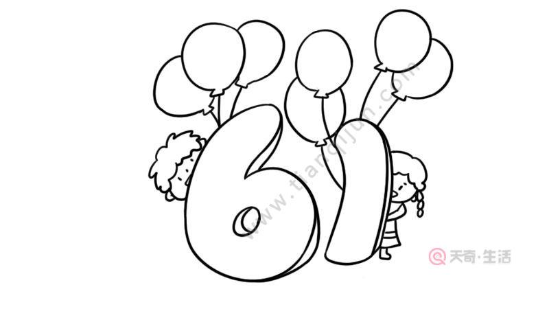 亲子育儿简笔画,快乐的六一儿童节简笔画,祝小朋友们节日快乐