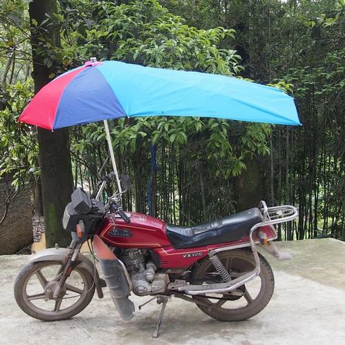 摩托车雨伞男遮雨防晒三轮踏板车加大加长双人超大遮阳伞六角圆杆