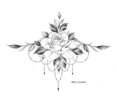 胸花 纹身手稿_纹身_我的纹身分享_美妆_彩妆