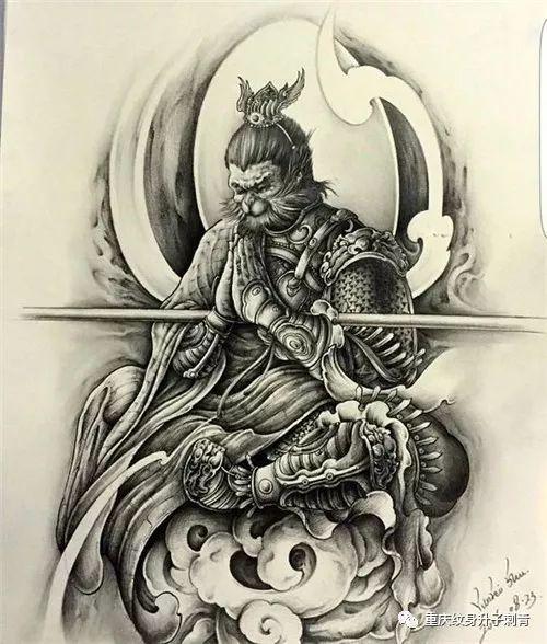 齐天大圣孙悟空猴子纹身图案手稿推荐
