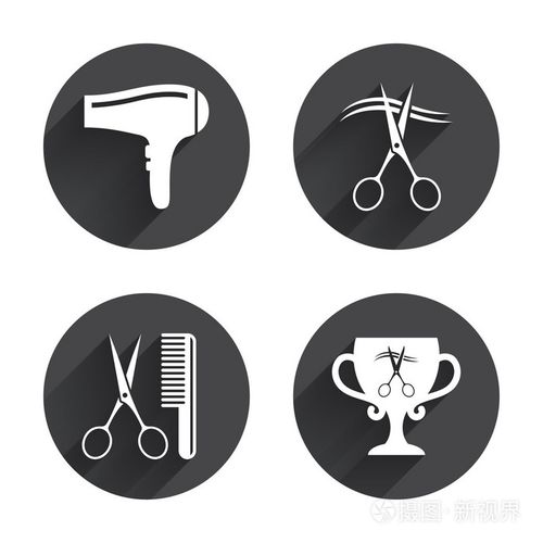 理发师的图标.剪刀剪头发